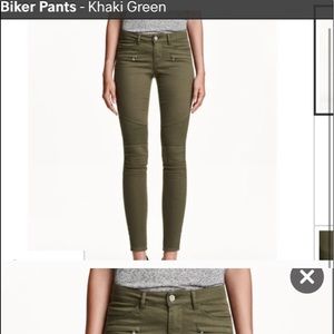 NWT Moto biker skinny jeans in hunter green 31